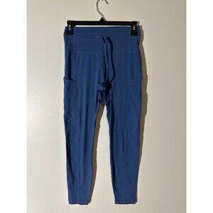 Zyia Blue High Waist Active Drawstring Leggings Womens Size 2